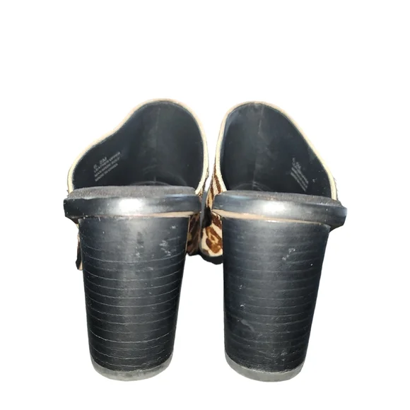 ⭐️Rebecca Minkoff Leopard Print Cow Fur Mules Sz 6.5 - Picture 6 of 7